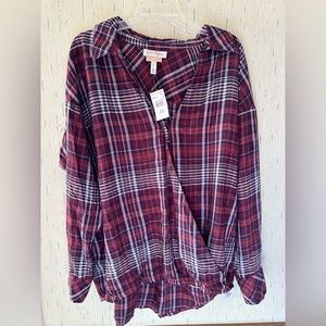 Jessica Simpson Flannel Nursing Shirt Women’s XL